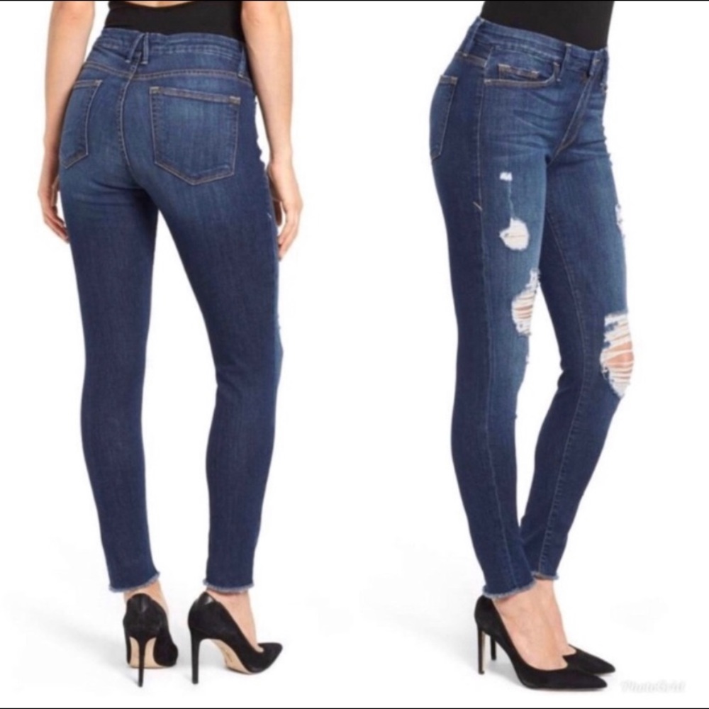 Good American Good Legs Raw Edge Skinny Jeans Size 27
